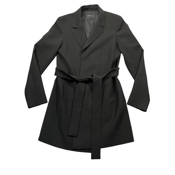 Lafayette 148 Medium Bleted Black Jacket Lined Long Sleeve Polyester Blend